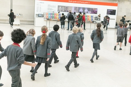 School children at The British Museum